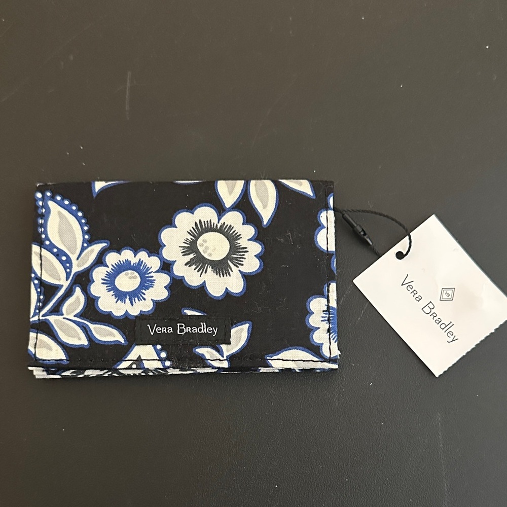 Vera Bradley Black and Blue Floral Wallet